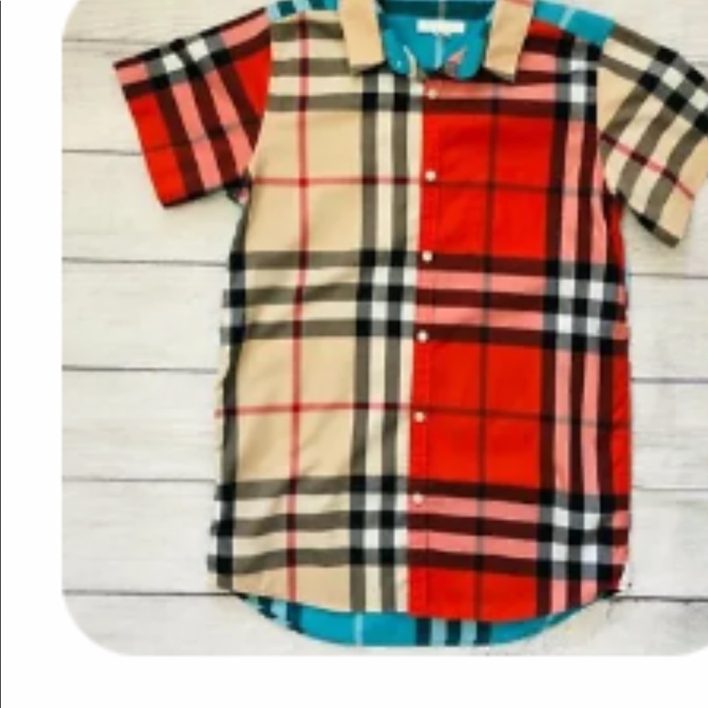 Boys size 14 Rare. Burberry berry shirt